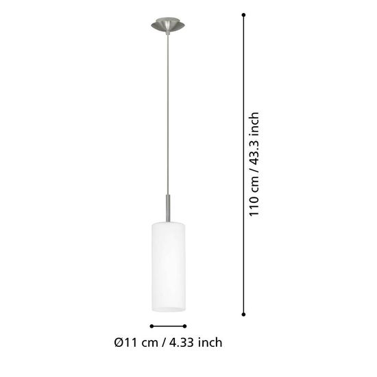 Eglo 85977 TROY 3 E27 Hängeleuchte Ø110mm Weiss Lackiert