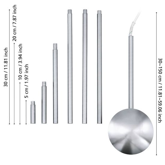 Eglo 88968 EXTENTION - Zubehör 1570x120mm Chrom