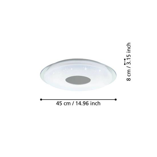 Eglo 900083 LANCIANO-Z LED 4-fach Deckenleuchte 4x4,8W Ø450mm Weiss Chrom steuerbare Lichtfarbe dimmbar