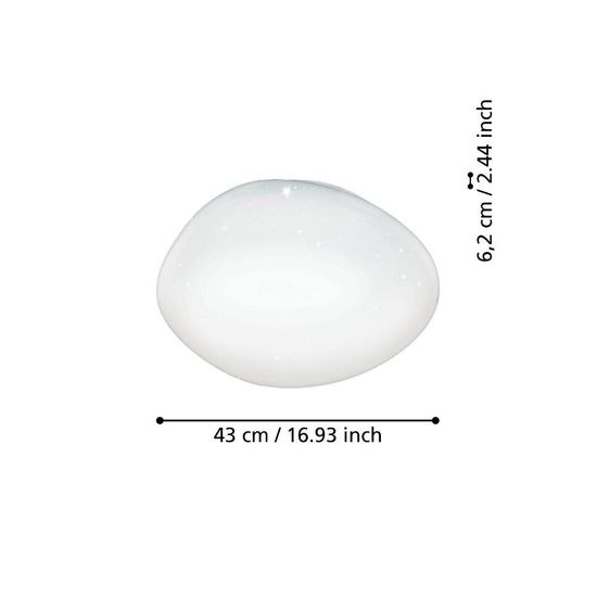 Eglo 900128 SILERAS-Z LED 3-fach Deckenleuchte 3x7,2W Ø430mm Weiss steuerbare Lichtfarbe dimmbar