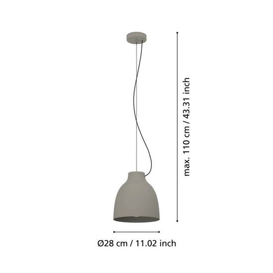 Eglo 900159 CAMASCA E27 Hängeleuchte Ø280mm Taupe höhenverstellbar