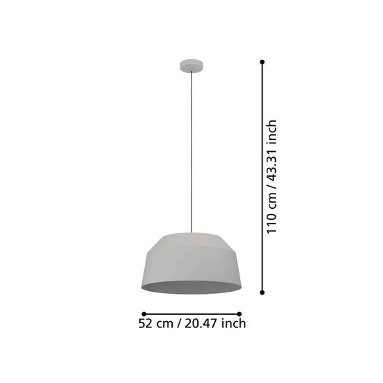 Eglo 900381 CONTRISA E27 Hängeleuchte Ø520mm Grau