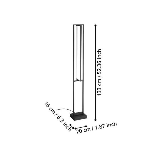 Eglo 900469 SIBERIA LED Stehleuchte 34W 200x160mm Schwarz Weiss steuerbare Lichtfarbe dimmbar