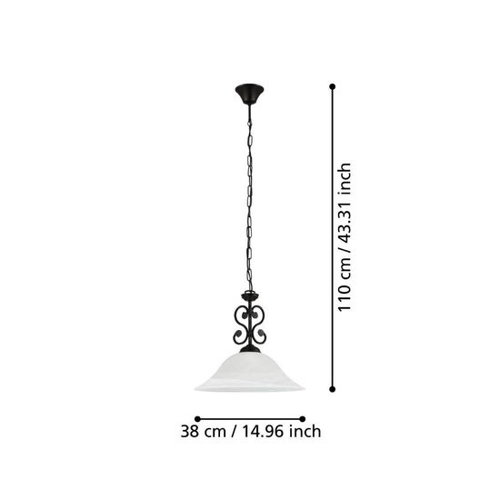 Eglo 91002 MURCIA E27 Hängeleuchte Ø380mm Schwarz Weiss