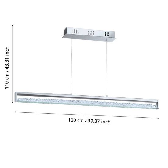 Eglo 93626 CARDITO 1 LED 6-fach Hängeleuchte 6x6W 1000x80mm Chrom CCT steuerbare Lichtfarbe dimmbar