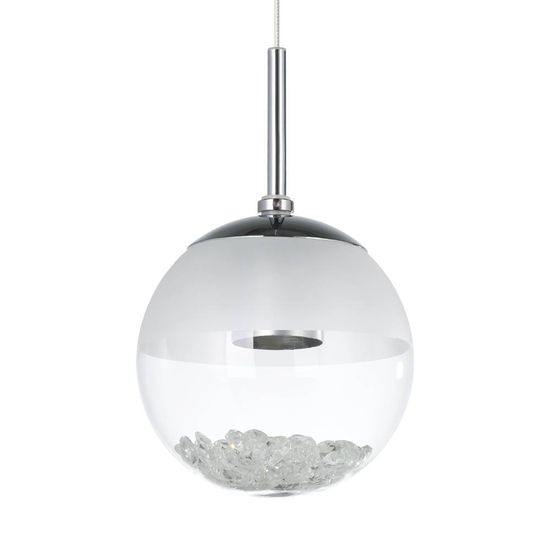 Eglo 93708 MONTEFIO 1 LED Hängeleuchte 1x5W Ø140mm Chrom Weiss Klar warmweiss