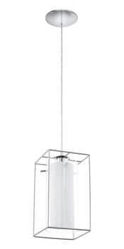 Eglo 94377 Loncino 1 Hängeleuchte E27 Stahl chrom klar weiss