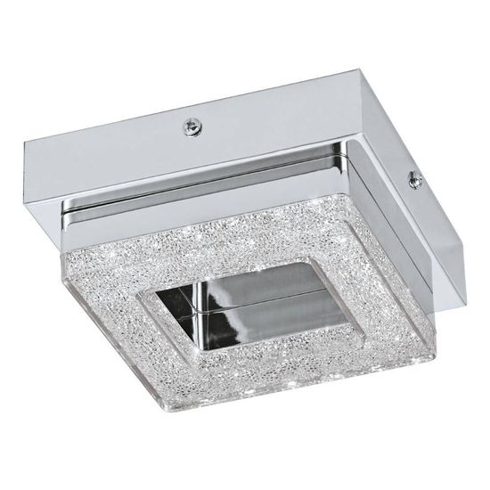 Eglo 95655 FRADELO LED Deckenleuchte Wandleuchte 1x3,2W 140x140mm Chrom Klar warmweiss