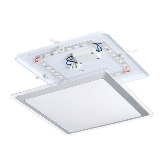 Eglo 95679 COMPETA 1 LED Deckenleuchte 21W 340x340mm Weiss Silber warmweiss