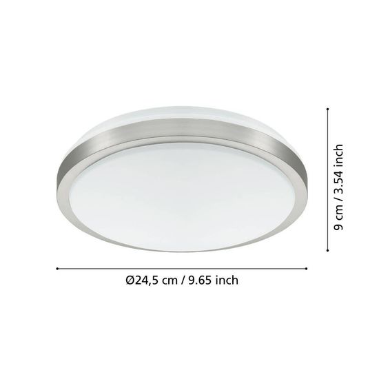 Eglo 96032 COMPETA 1 LED Deckenleuchte 15,6W Ø245mm Weiss Nickel-Matt warmweiss