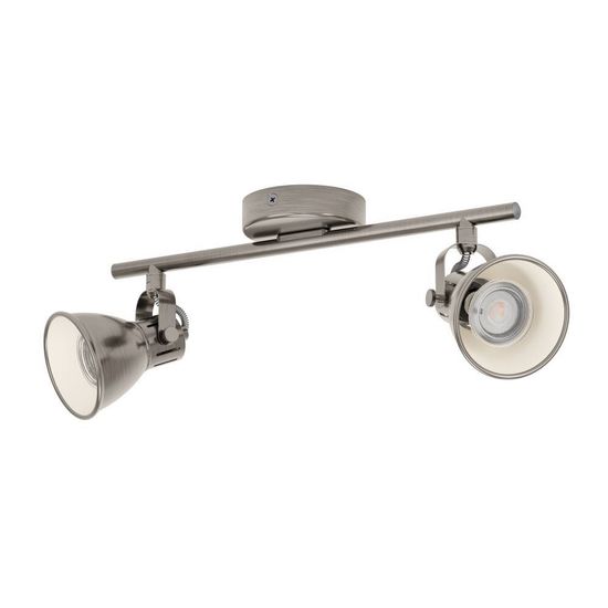 Eglo 96553 SERAS LED GU10 2-fach Spotleuchte 2x3W 370x65mm Nickel-Antik