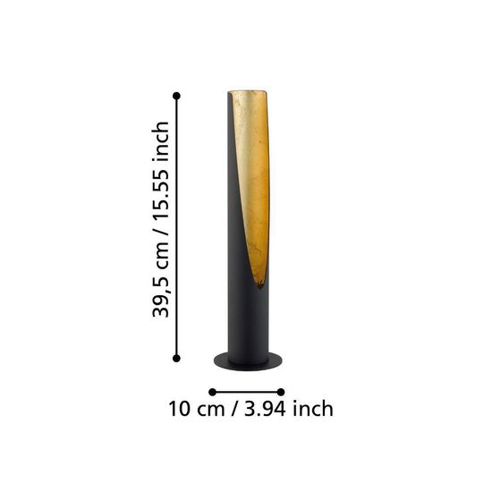 Eglo 97583 BARBOTTO LED GU10 Tischleuchte 1x4,5W Ø60mm Schwarz Gold