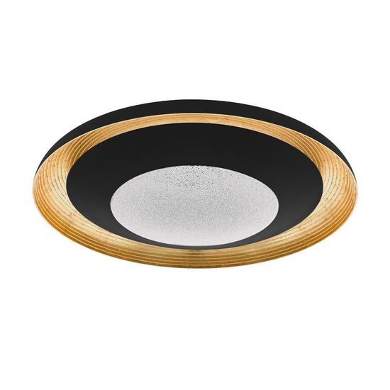 Eglo 98527 CANICOSA 2 LED Deckenleuchte 24,5W Ø495mm Schwarz Gold Transparent CCT steuerbare Lichtfarbe dimmbar