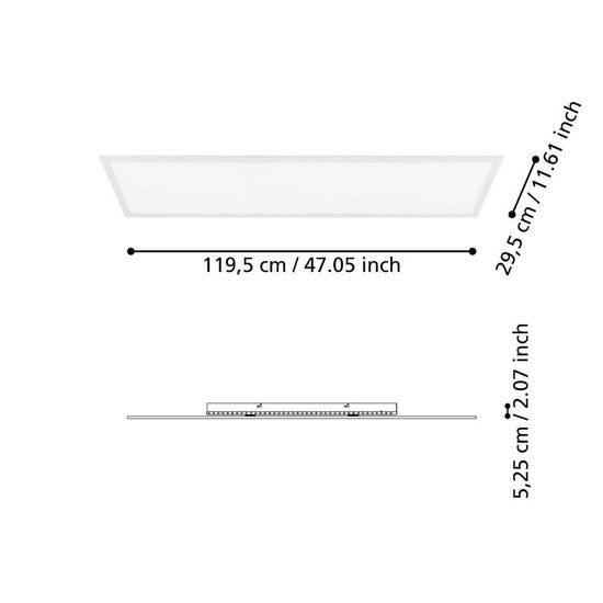 Eglo 98767 SALOBRENA-B LED Deckenleuchte 32,5W 1200x300mm Weiss Fernbedienung steuerbare Lichtfarbe dimmbar