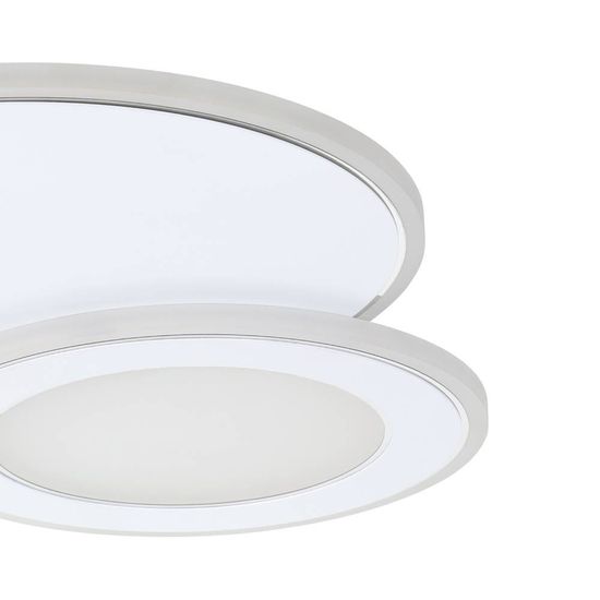 Eglo 99397 MENTALURGIA LED Deckenleuchte 11W, 9,8W, 8,5W, 6W, 5W 495x465mm Weiss Chrom CCT steuerbare Lichtfarbe