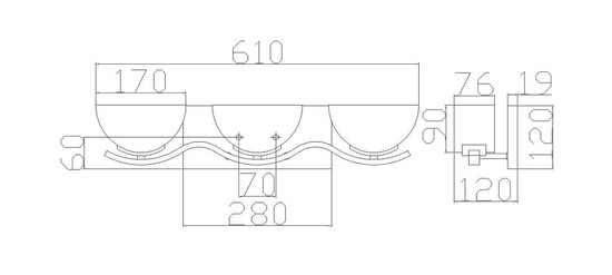 Elstead Verve LED Wandleuchte G9 3-fach Poliertes Chrom IP44