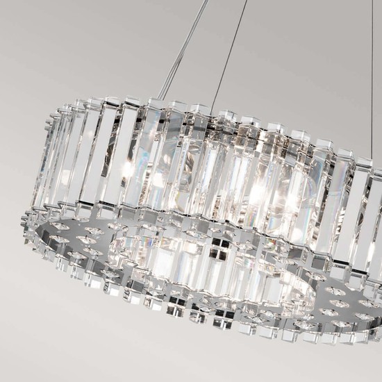 Elstead Crystal Skye LED Hängeleuchte G9 6-fach Chrom