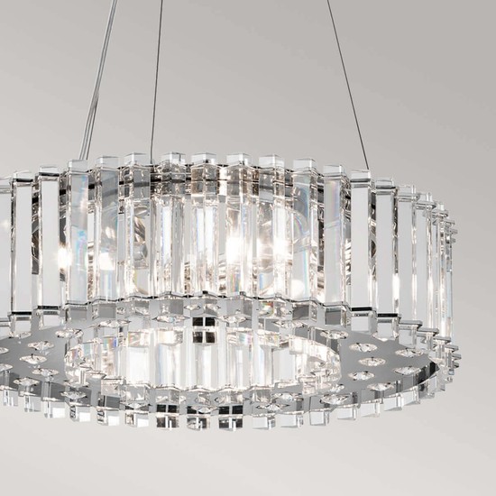 Elstead Crystal Skye LED Hängeleuchte G9 6-fach Chrom