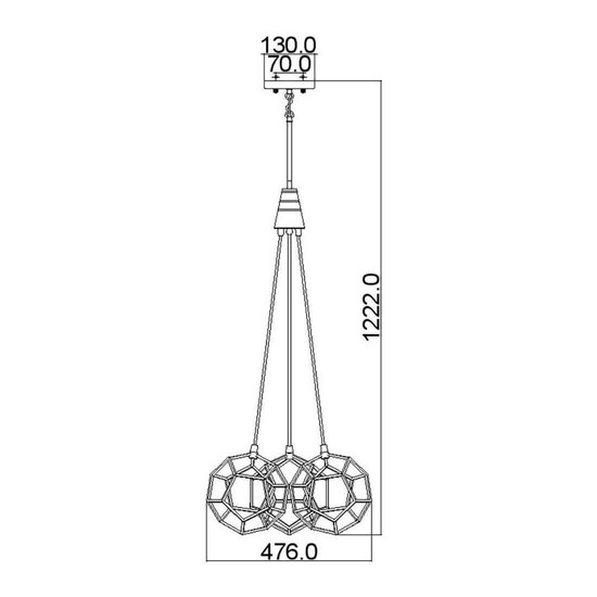 Elstead Rocklyn Kronleuchter E27 3-fach 91cm Rohstahl