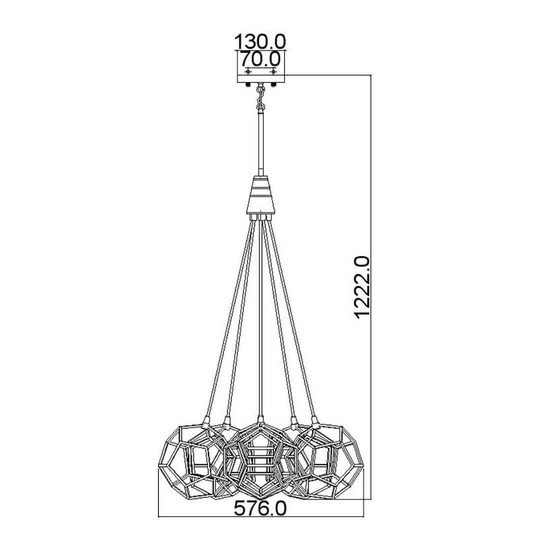 Elstead Rocklyn Kronleuchter E27 6-fach 91cm Rohstahl