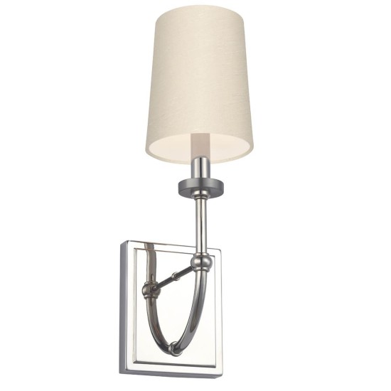 Elstead Felixstowe LED Wandleuchte G9 Chrom, Kunstseide in Jakobsmuschel-Optik Jakobsmuschel-taupe IP44