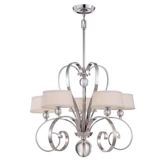 Elstead Madison Manor LED Kronleuchter G9 5-fach Imperial Silber