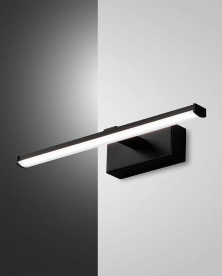 Fabas Luce LED Bad-Wand/Spiegelleuchte Nala 45x90mm 6W Warmweiß IP44 Schwarz