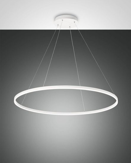 Fabas Luce LED Pendelleuchte Giotto Ø1000mm 60W Neutralweiß Weiß dimmbar