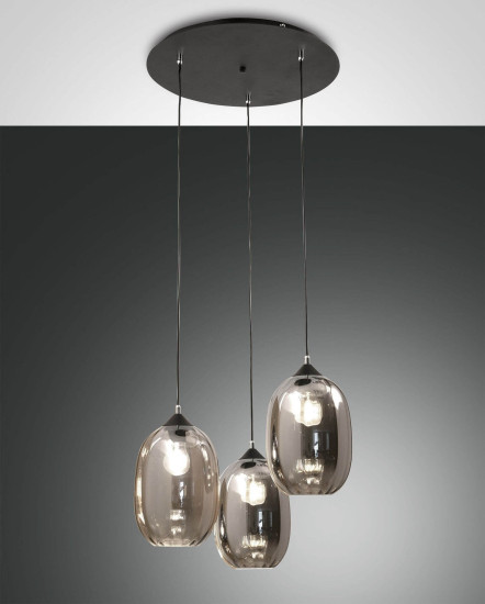 Fabas Luce Pendelleuchte Infinity E27 Ø550mm Grau