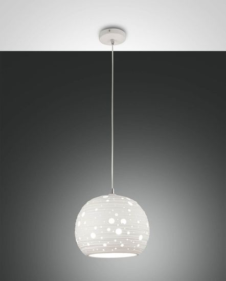 Fabas Luce Pendelleuchte Corvara E27 Ø250mm Weiß