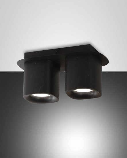 Fabas Luce Spot Smooth GU10 120x130mm Schwarz