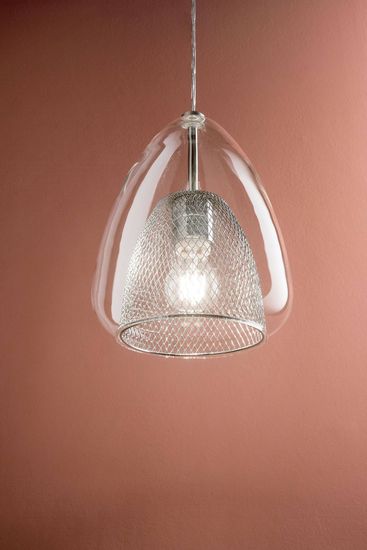 Fabas Luce Pendelleuchte Britton E27 Ø220mm Transparent