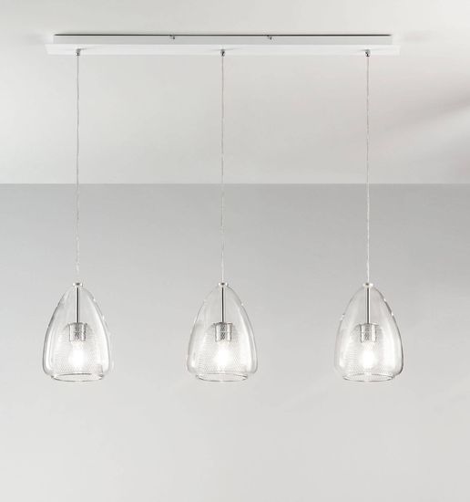 Fabas Luce Pendelleuchte Britton E27 2000x220mm Transparent