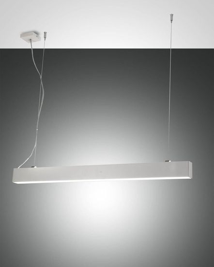 Fabas Luce LED Pendelleuchte Next 2000x46mm 21,5+23,5W Warmweiß Weiß dimmbar, made in Italy