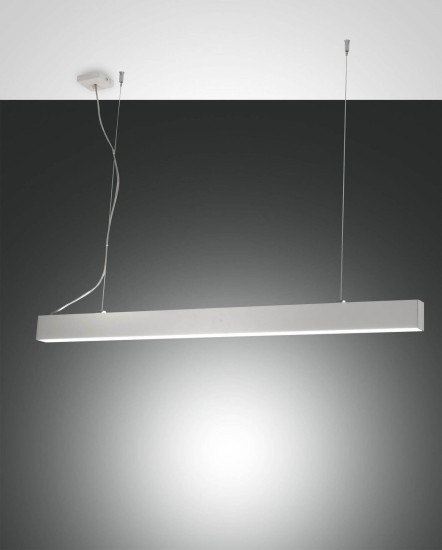 Fabas Luce LED Pendelleuchte Next 2000x46mm 28+30W Warmweiß Weiß dimmbar, made in Italy