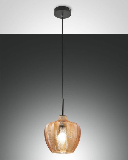 Fabas Luce Pendelleuchte Gallura E27 Ø250mm Bernstein