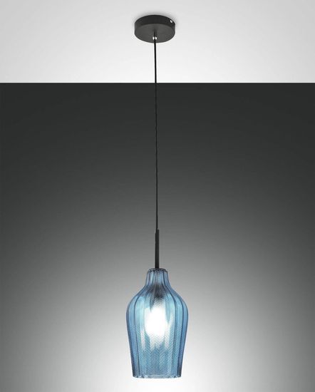 Fabas Luce Pendelleuchte Stintino E27 Ø180mm Azurblau