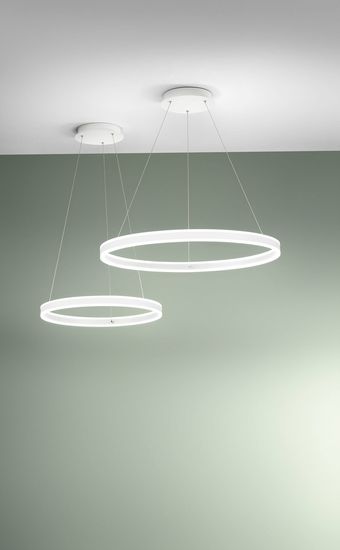 Fabas Luce LED Pendelleuchte Palau Ø800mm 64W Warmweiß Weiß dimmbar