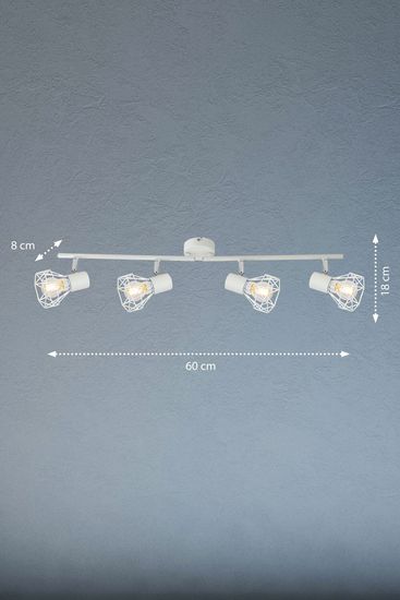 Fischer & Honsel Ran Deckenbogen 4-fach E14 Drahtschirm weiß weiß 20393