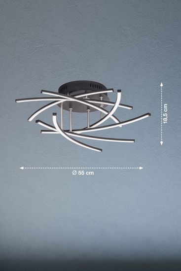 Fischer & Honsel Cross TW LED Deckenleuchte 7-fach 30,5W Tunable white steuerbar dimmbar sandschwarz 21290