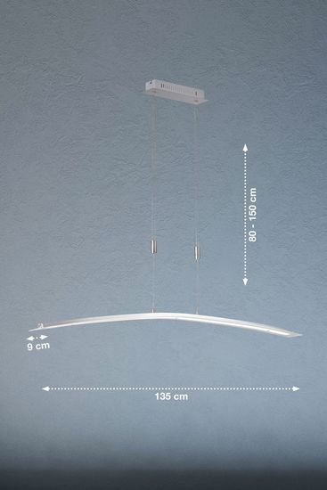 Fischer & Honsel Metis LED Pendelleuchte 29,1W Tunable white steuerbar dimmbar Abdeckglas satiniert nickel 60165