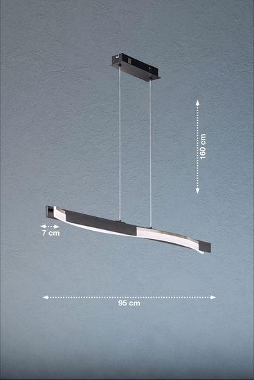 Fischer & Honsel Bridge LED Pendelleuchte 17,4W warmweiss dimmbar Acryl sandschwarz 60704