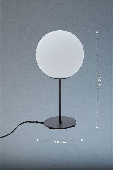 SCHÖNER WOHNEN-Kollektion Palais Tischleuchte E27 Glas schwarz 25cm Rundglas