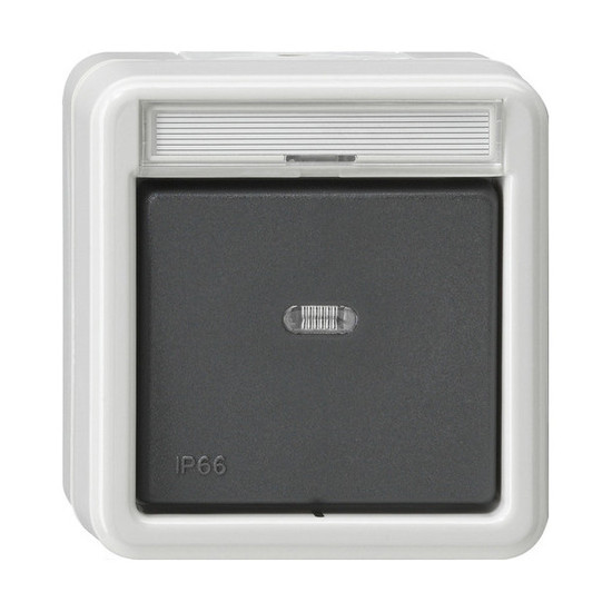 Gira 010231 Wippschalter Aus 2-polig Beschriftungsfeld WD AP Grau