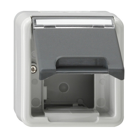 Gira 026230 Gehäuse KD + Beschriftungsfeld Einschübe Komm.technik WG AP Grau
