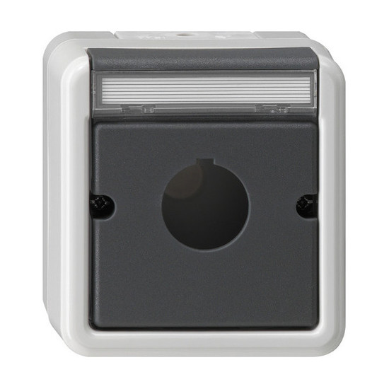 Gira 027230 Gehäuse Beschriftungsfeld Taster Ø 22,5 mm WG AP Grau