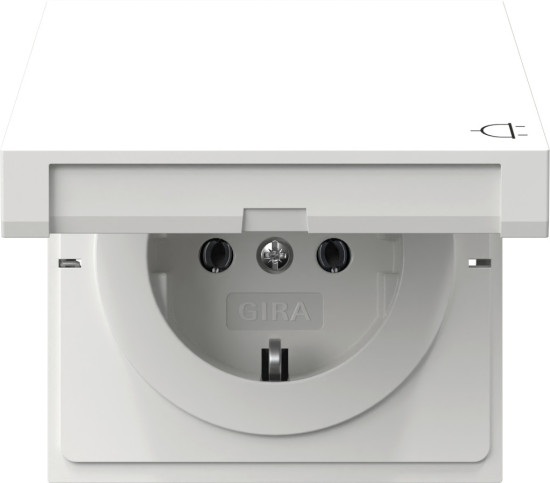 Gira 445470 SCHUKO-Steckdose KD Flächenschalter Reinweiß