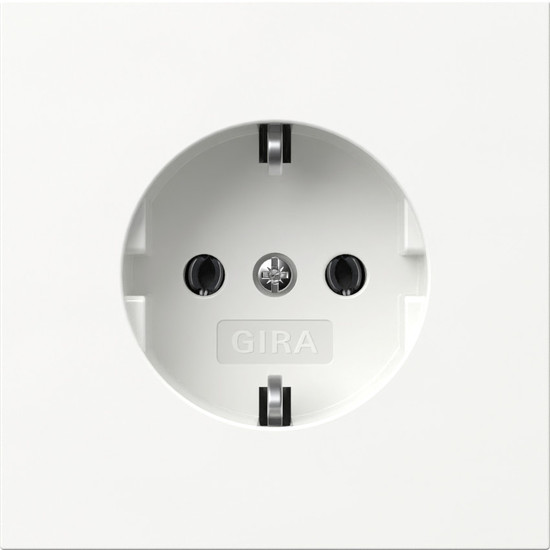 Gira 446670 SCHUKO-Steckdose ohne Befestigungskrallen Flächenschalter Reinweiß