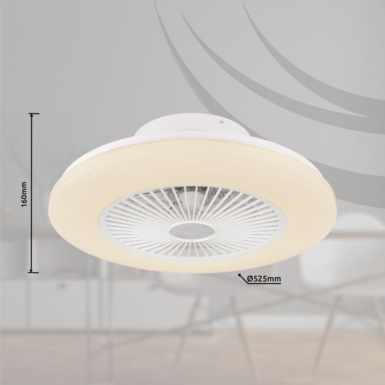 Globo Travo LED Deckenventilator 30W CCT Weiß, Metall Fernbedienung Nachtlicht Ø50cm 03628