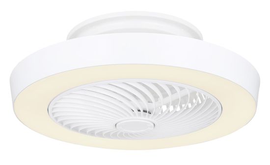 Globo Domey LED Deckenventilator 40W CCT Weiß, Aluminium Fernbedienung Nachtlicht 20,6cm 03633